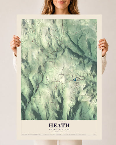 Heath, Massachusetts map print - 24 x 36 archival matte print