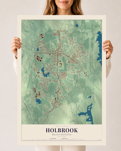 Holbrook, Massachusetts map print - 24 x 36 archival matte print