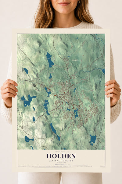 Holden, Massachusetts map print - 18 x 24 archival matte print
