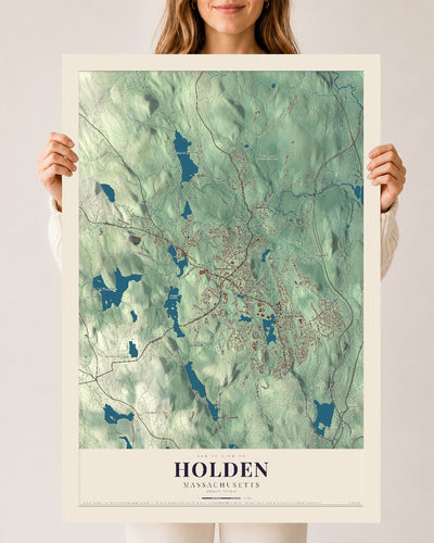 Holden, Massachusetts map print - 24 x 36 archival matte print