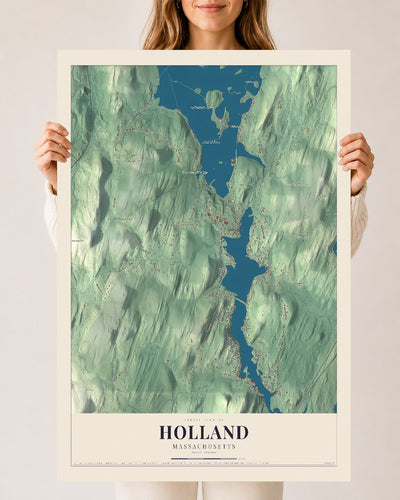 Holland, Massachusetts map print - 24 x 36 archival matte print