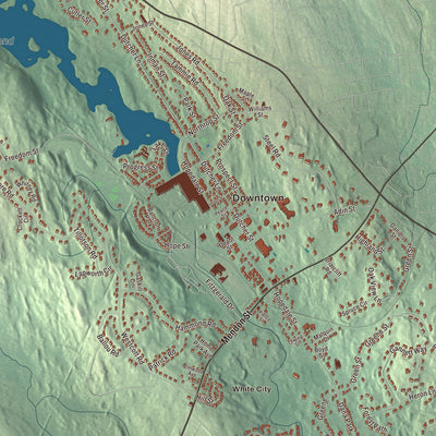 Street and neighborhood detail from the Hopedale, Massachusetts map