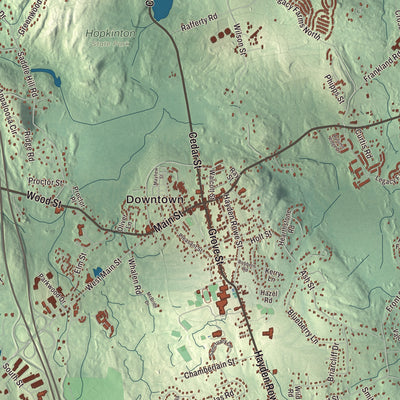 Street and neighborhood detail from the Hopkinton, Massachusetts map