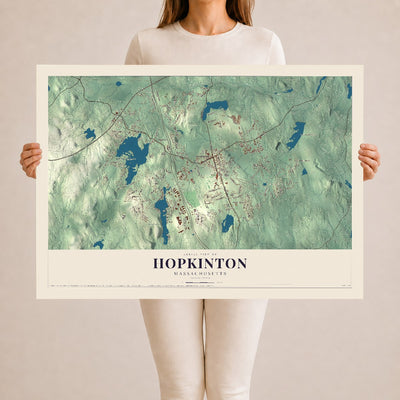 Hopkinton, Massachusetts map print - 24 x 36 archival matte print