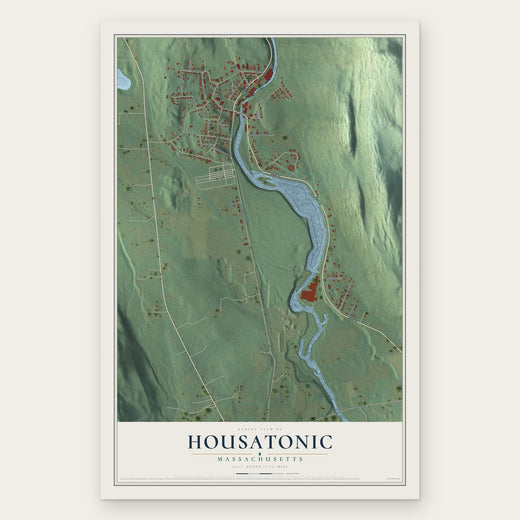 Housatonic, Massachusetts map print, the full design