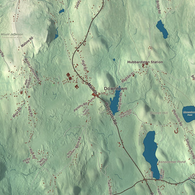 Street and neighborhood detail from the Hubbardston, Massachusetts map