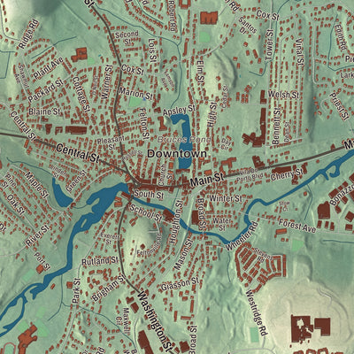 Street and neighborhood detail from the Hudson, Massachusetts map