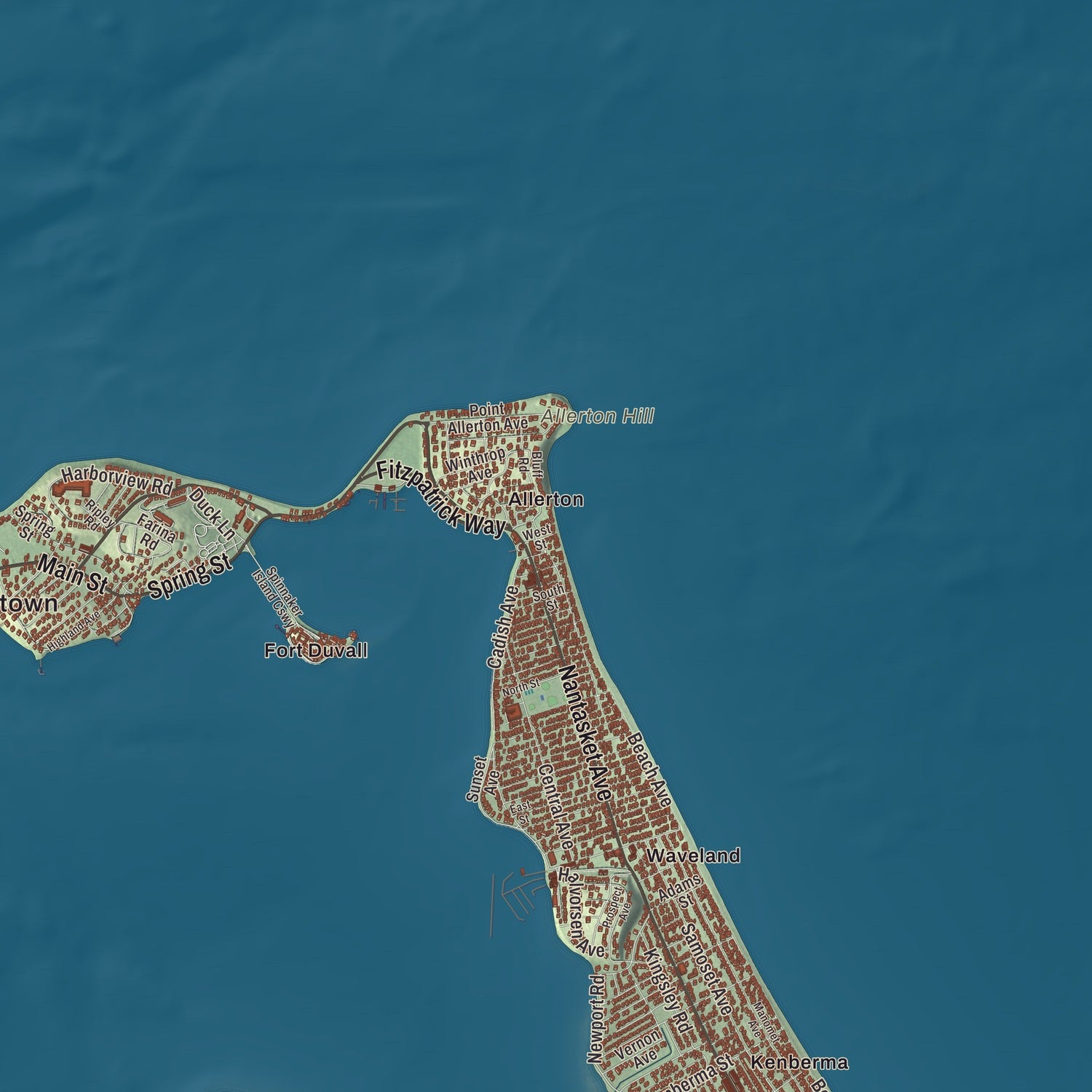Street and neighborhood detail from the Hull, Massachusetts map