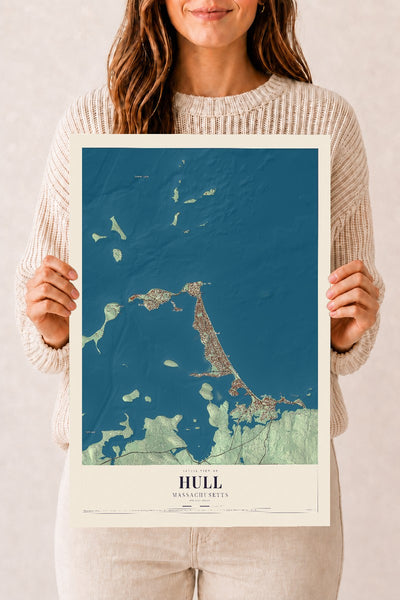 Hull, Massachusetts map print - 12 x 18 archival matte print