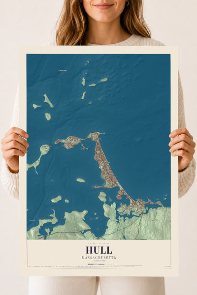 Hull, Massachusetts map print - 18 x 24 archival matte print