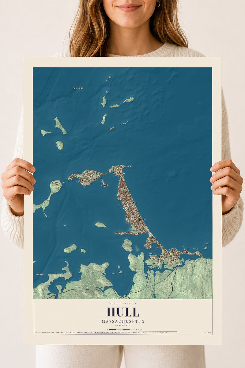 Hull, Massachusetts map print - 18 x 24 archival matte print