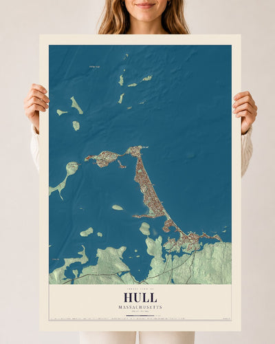 Hull, Massachusetts map print - 24 x 36 archival matte print