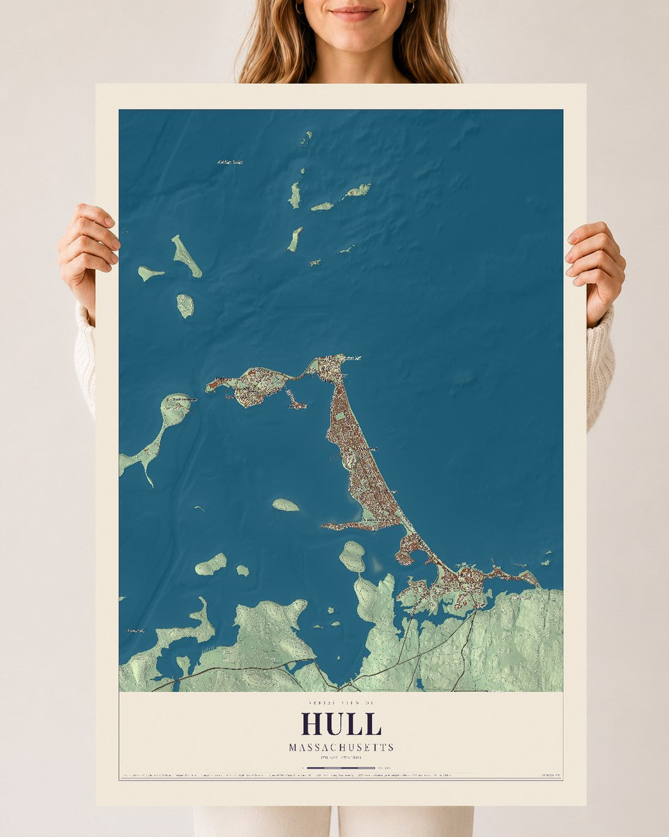 Hull, Massachusetts map print - 24 x 36 archival matte print