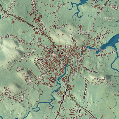 Street and neighborhood detail from the Ipswich, Massachusetts map
