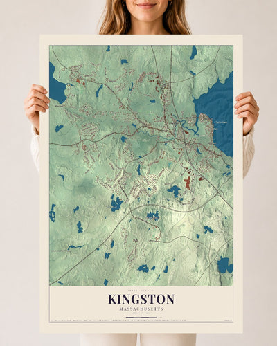 Kingston, Massachusetts map print - 24 x 36 archival matte print