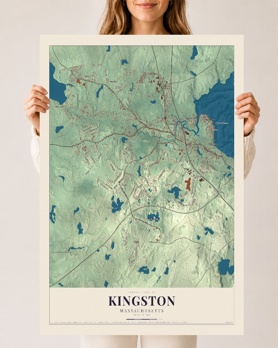 Kingston, Massachusetts map print - 24 x 36 archival matte print