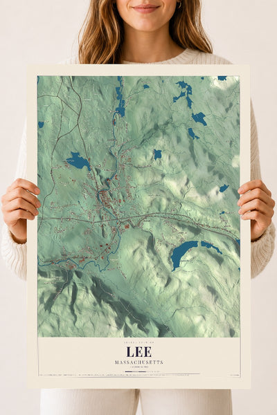 Lee, Massachusetts map print - 18 x 24 archival matte print