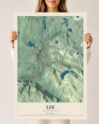 Lee, Massachusetts map print - 24 x 36 archival matte print