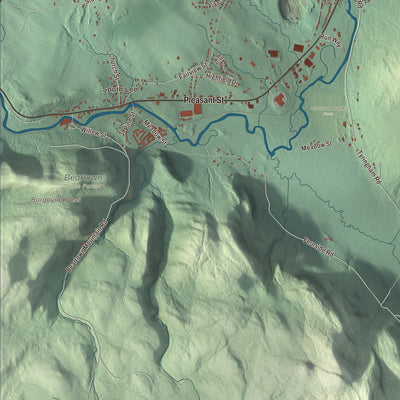 Terrain and local geography detail from the Lee, Massachusetts map