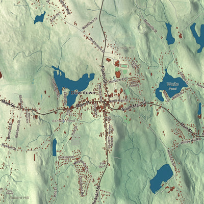 Street and neighborhood detail from the Leicester, Massachusetts map