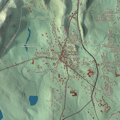 Street and neighborhood detail from the Lenox, Massachusetts map