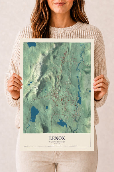 Lenox, Massachusetts map print - 12 x 18 archival matte print
