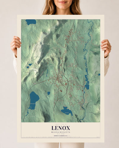 Lenox, Massachusetts map print - 24 x 36 archival matte print