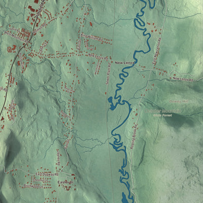 Terrain and local geography detail from the Lenox, Massachusetts map
