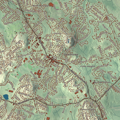 Street and neighborhood detail from the Lexington, Massachusetts map