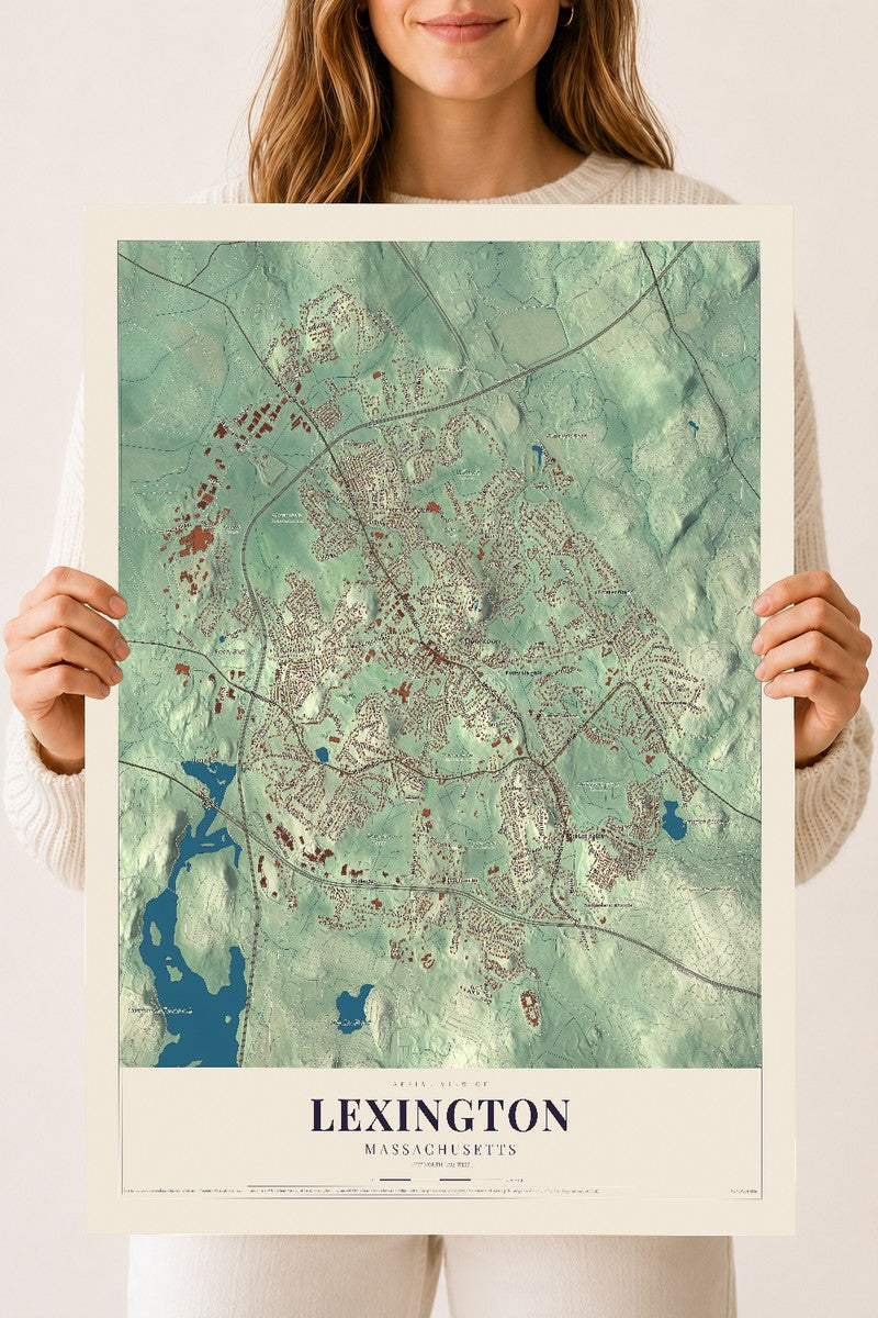 Lexington, Massachusetts map print - 18 x 24 archival matte print
