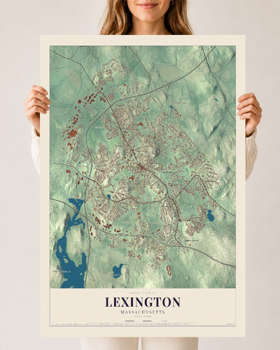 Lexington, Massachusetts map print - 24 x 36 archival matte print