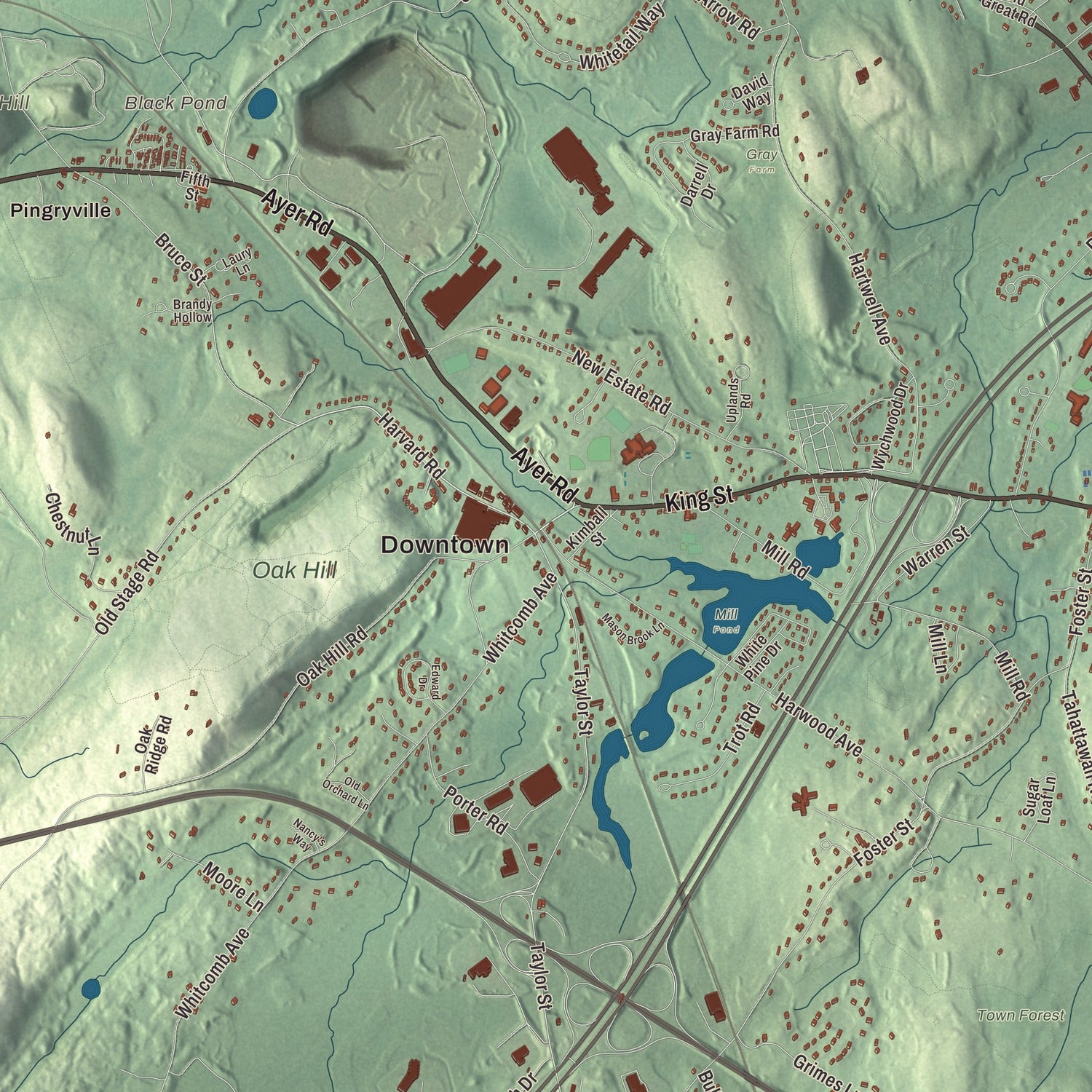 Street and neighborhood detail from the Littleton, Massachusetts map