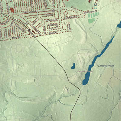 Terrain and local geography detail from the Longmeadow, Massachusetts map