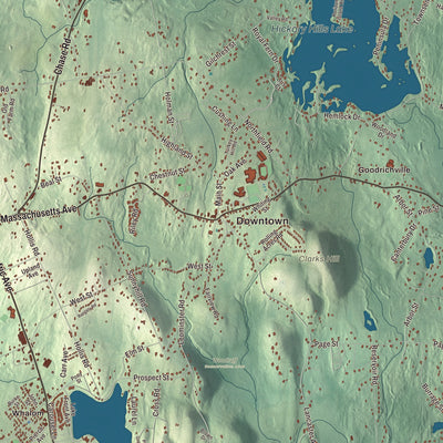 Street and neighborhood detail from the Lunenburg, Massachusetts map