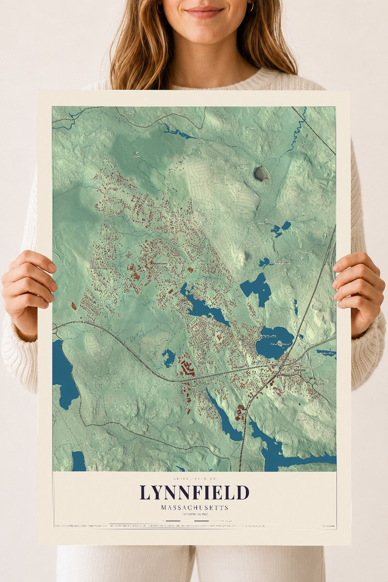 Lynnfield, Massachusetts map print - 18 x 24 archival matte print