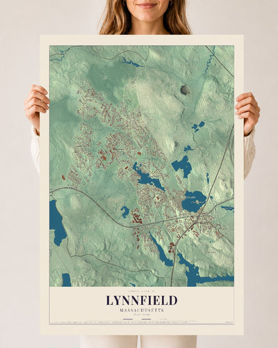 Lynnfield, Massachusetts map print - 24 x 36 archival matte print