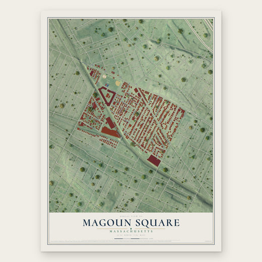 Magoun Square, Massachusetts map print, the full design