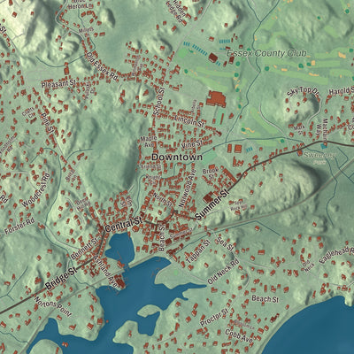 Street and neighborhood detail from the Manchester-by-the-Sea, Massachusetts map
