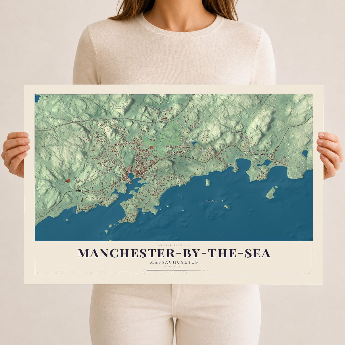 Manchester-by-the-Sea, Massachusetts map print - 12 x 18 archival matte print