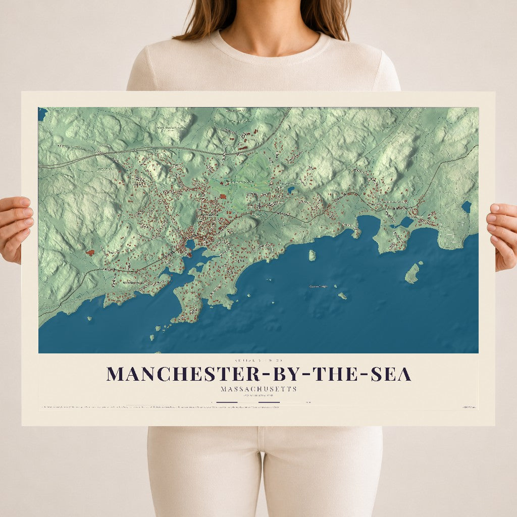Manchester-by-the-Sea, Massachusetts map print - 18 x 24 archival matte print