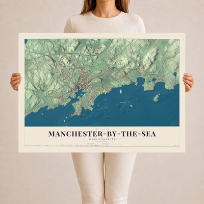 Manchester-by-the-Sea, Massachusetts map print - 24 x 36 archival matte print