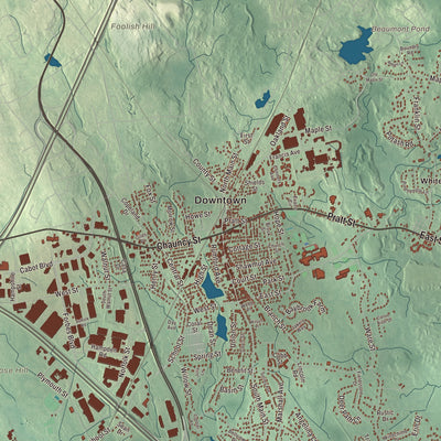 Street and neighborhood detail from the Mansfield, Massachusetts map