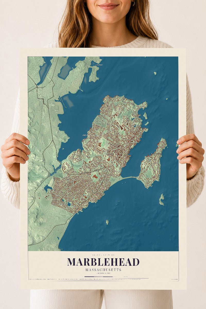 Marblehead, Massachusetts map print - 18 x 24 archival matte print