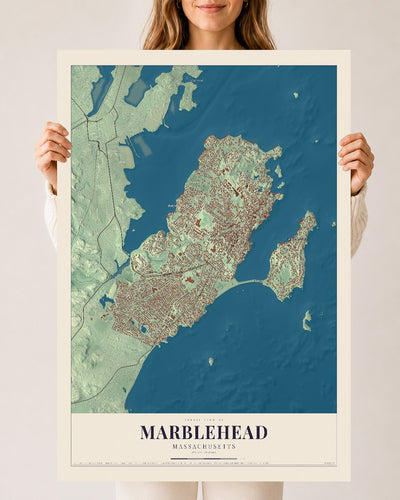 Marblehead, Massachusetts map print - 24 x 36 archival matte print
