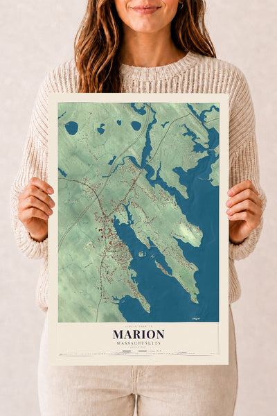 Marion, Massachusetts map print - 12 x 18 archival matte print