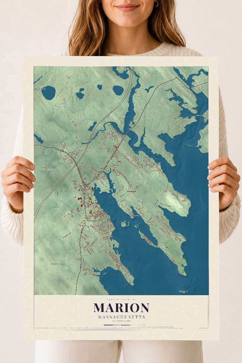 Marion, Massachusetts map print - 18 x 24 archival matte print