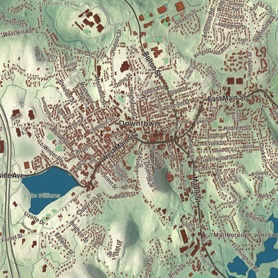 Street and neighborhood detail from the Marlborough, Massachusetts map
