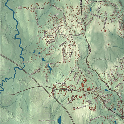 Terrain and local geography detail from the Marshfield, Massachusetts map