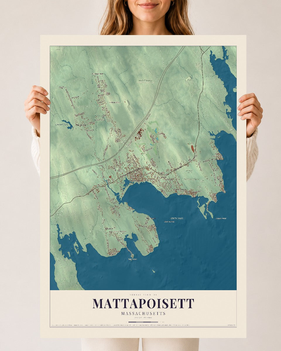 Mattapoisett, Massachusetts map print - 24 x 36 archival matte print