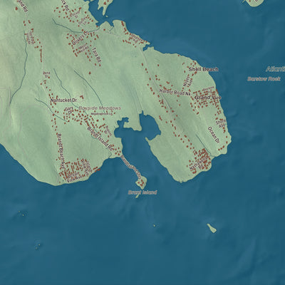 Terrain and local geography detail from the Mattapoisett, Massachusetts map